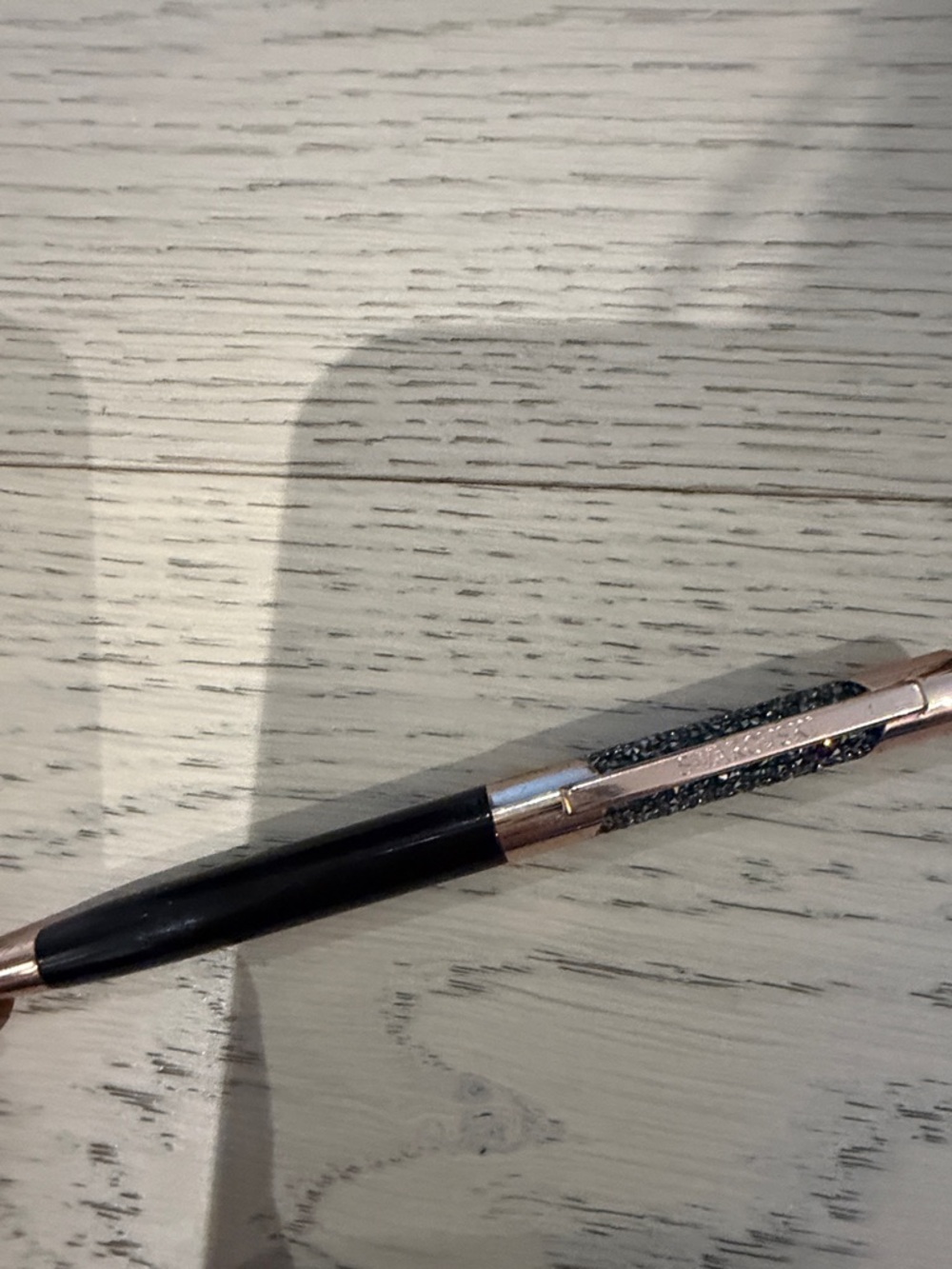 Swarovski Black and Rose Gold Crystal Accent Pen